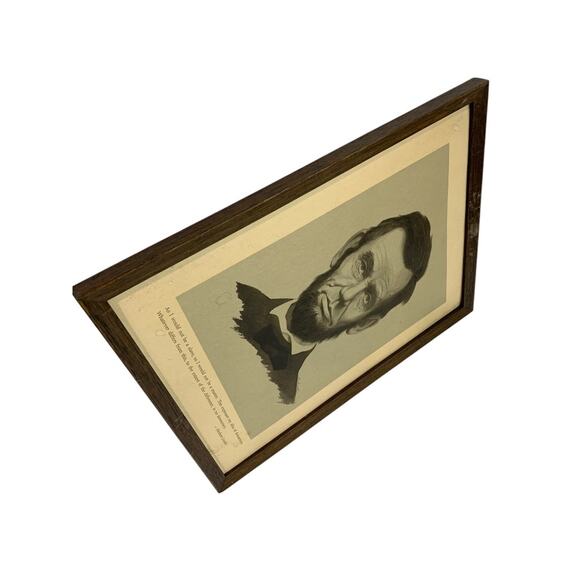 Vintage Abraham Lincoln Framed Print Slave Master Quote  12.75" x 9.75" - Picture 4 of 5